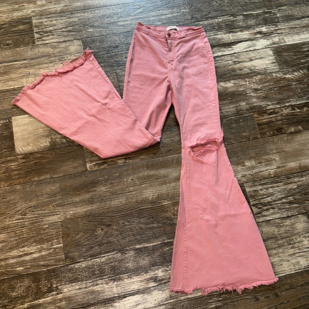 Vibrant Pink Flare Jeans